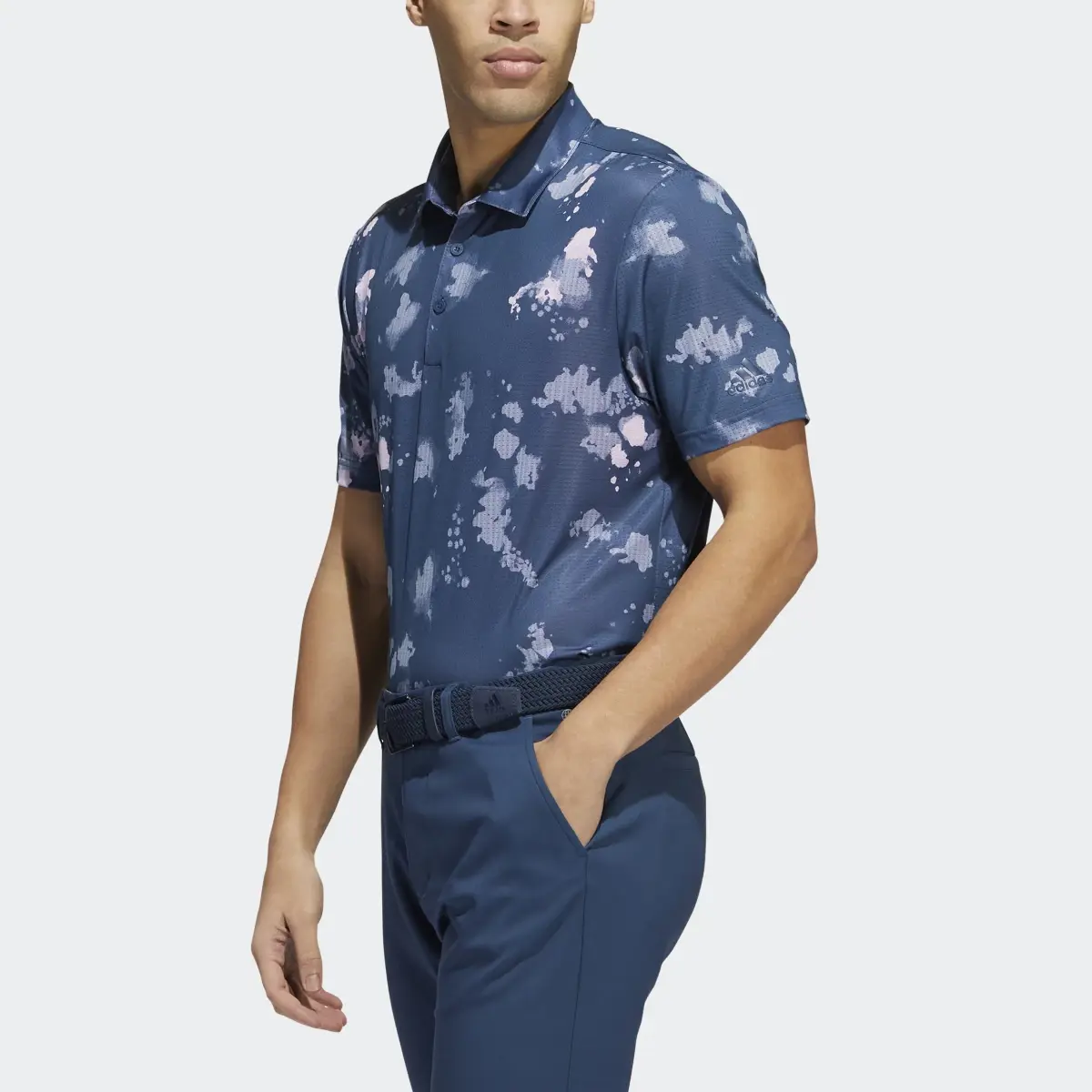 Adidas Splatter-Print Golf Polo Shirt. 1