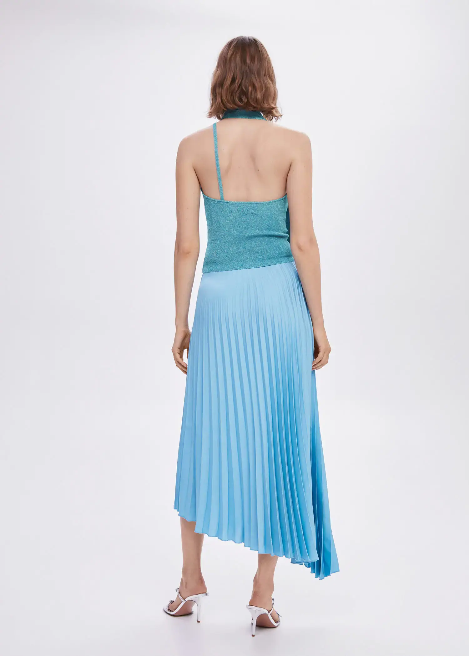 Mango Pleated asymmetric skirt . 1