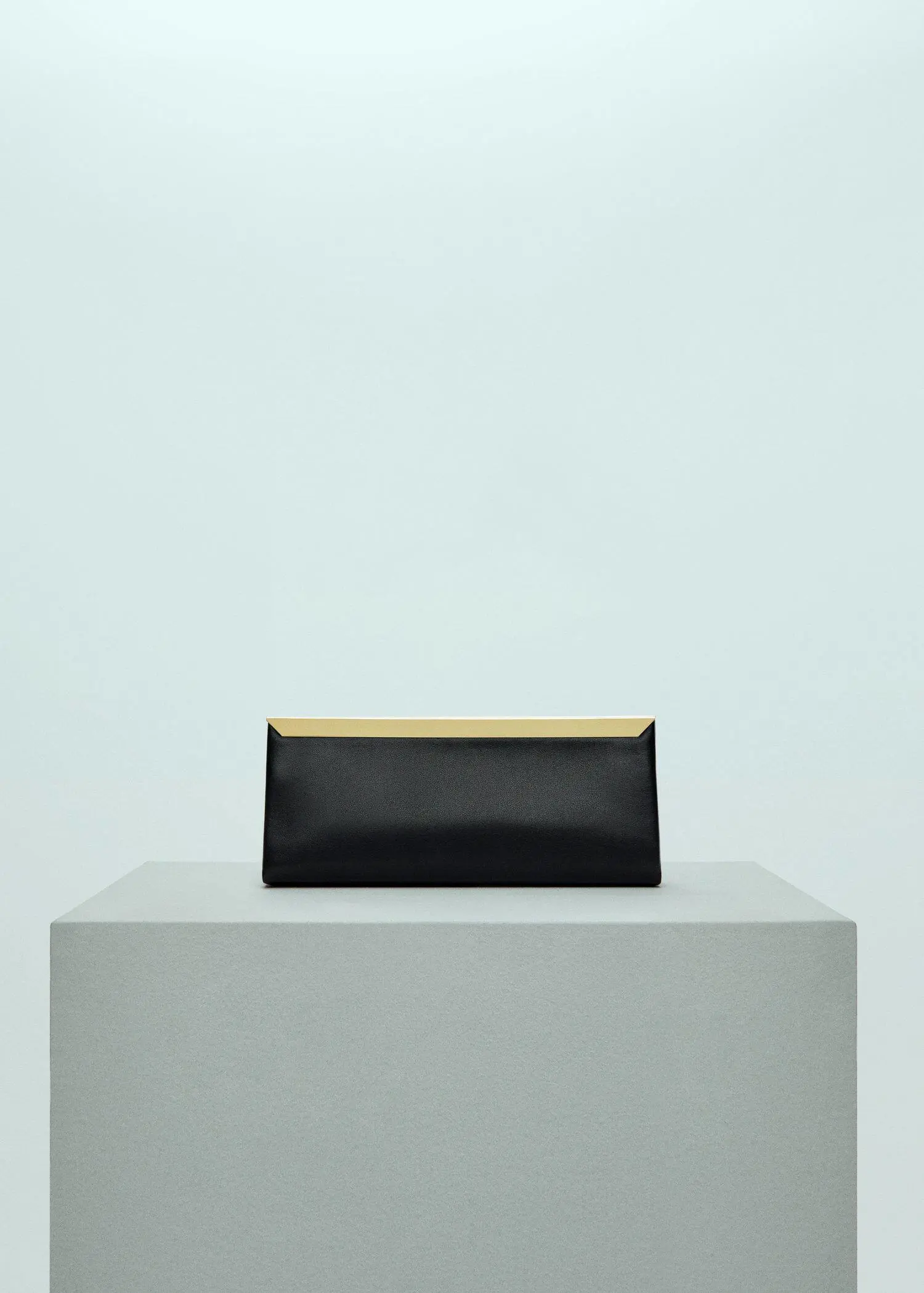 Mango Leather clutch bag with metal chain. 2