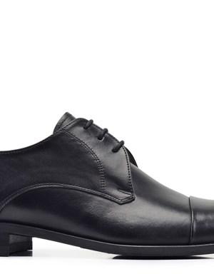 Siyah Klasik Bağcıklı Pençeli Kösele Erkek Ayakkabı -50862-
