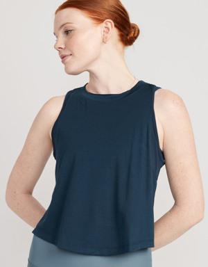 Old Navy UltraLite All-Day Sleeveless Cropped Top for Women blue