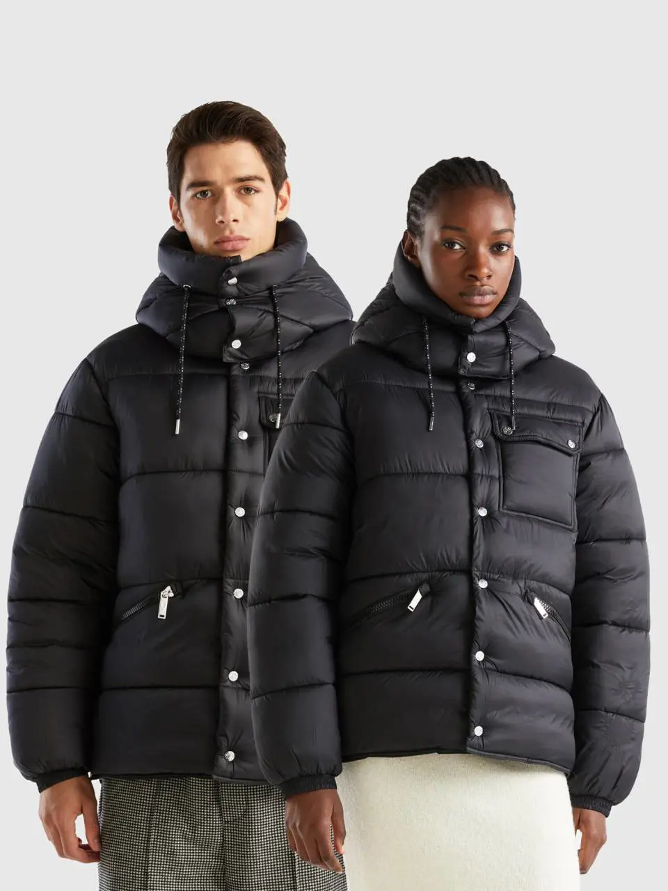 Benetton heavy padded jacket with detachable hood. 1