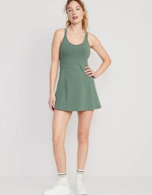 PowerChill Sleeveless Strappy Shelf-Bra Dress for Women green