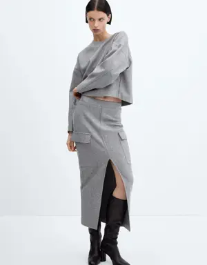 Cargo skirt with slit