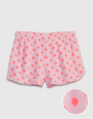 Kids Fuzzy PJ Shorts pink