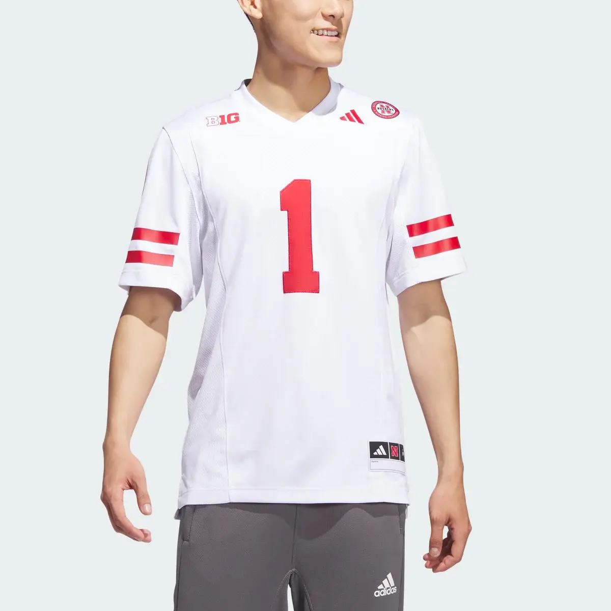 Adidas Nebraska Football Off-Field Away Jersey. 1