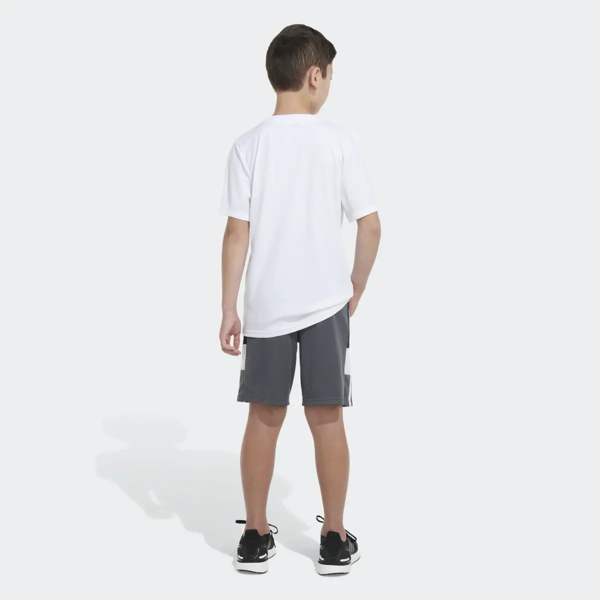 Adidas Elastic Waistband Sportswear Color Block Shorts. 2