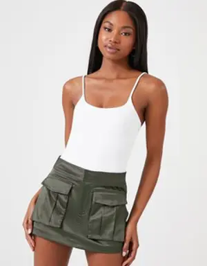 Forever 21 Satin Cargo Skort Nine Iron