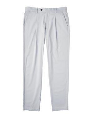 Silk-Cotton Stretch Pleated Chino Pants