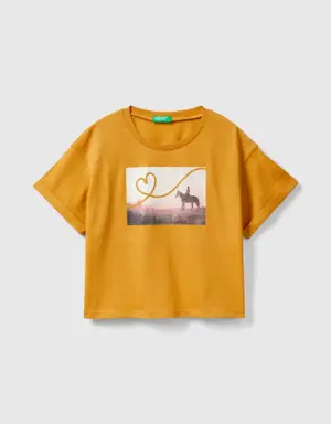 t-shirt with photographic horse print