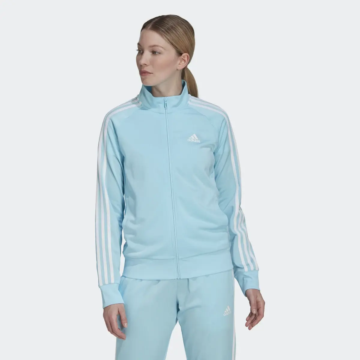 Adidas Primegreen Essentials Warm-Up Slim 3-Stripes Track Jacket. 2
