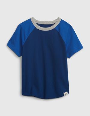 Toddler 100% Organic Cotton Mix and Match Raglan T-Shirt blue