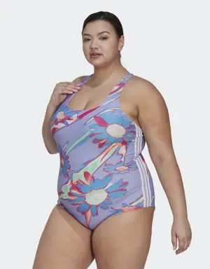 Positivisea 3-Stripes Graphic Swimsuit (Plus Size)