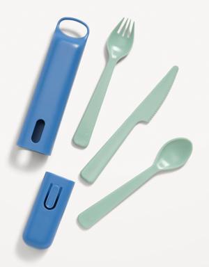 Old Navy Hip® Reusable Cutlery Set (with Fork, Knife & Spoon) blue