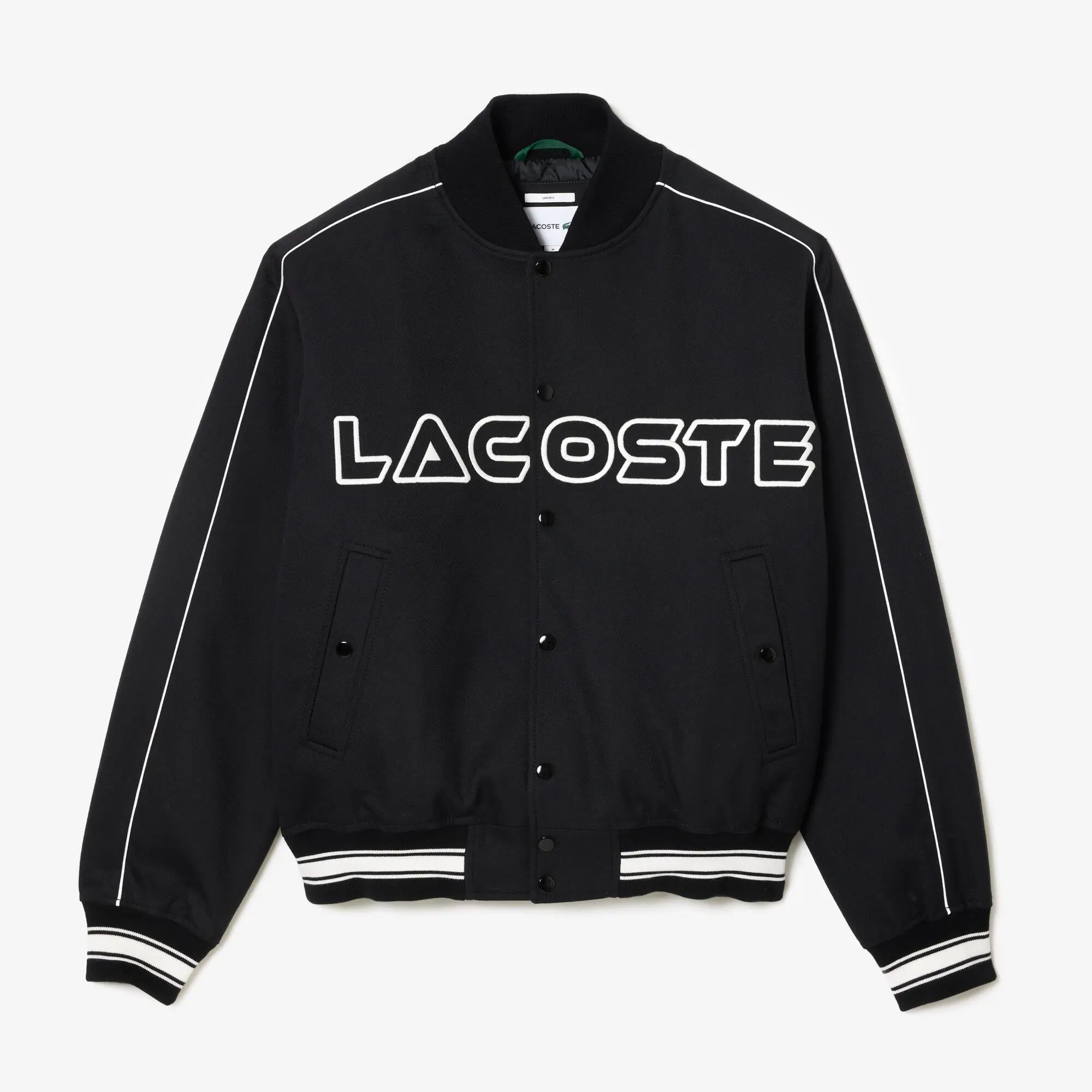Lacoste Embroidered Cotton Twill Teddy Jacket. 1
