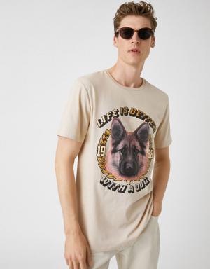 Alman Kurdu Köpek Baskılı Tişört