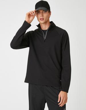 Koton Şardonlu Spor Sweatshirt Dik Yaka. 3 Koton Şardonlu Spor Sweatshirt Dik Yaka. 3