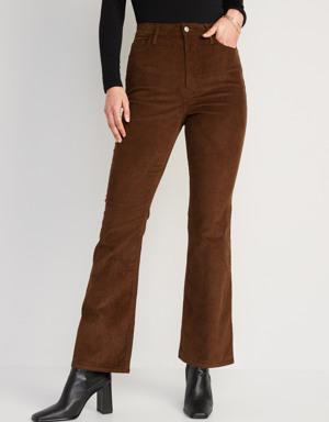Old Navy Higher High-Waisted Flare Corduroy Pants for Women brown