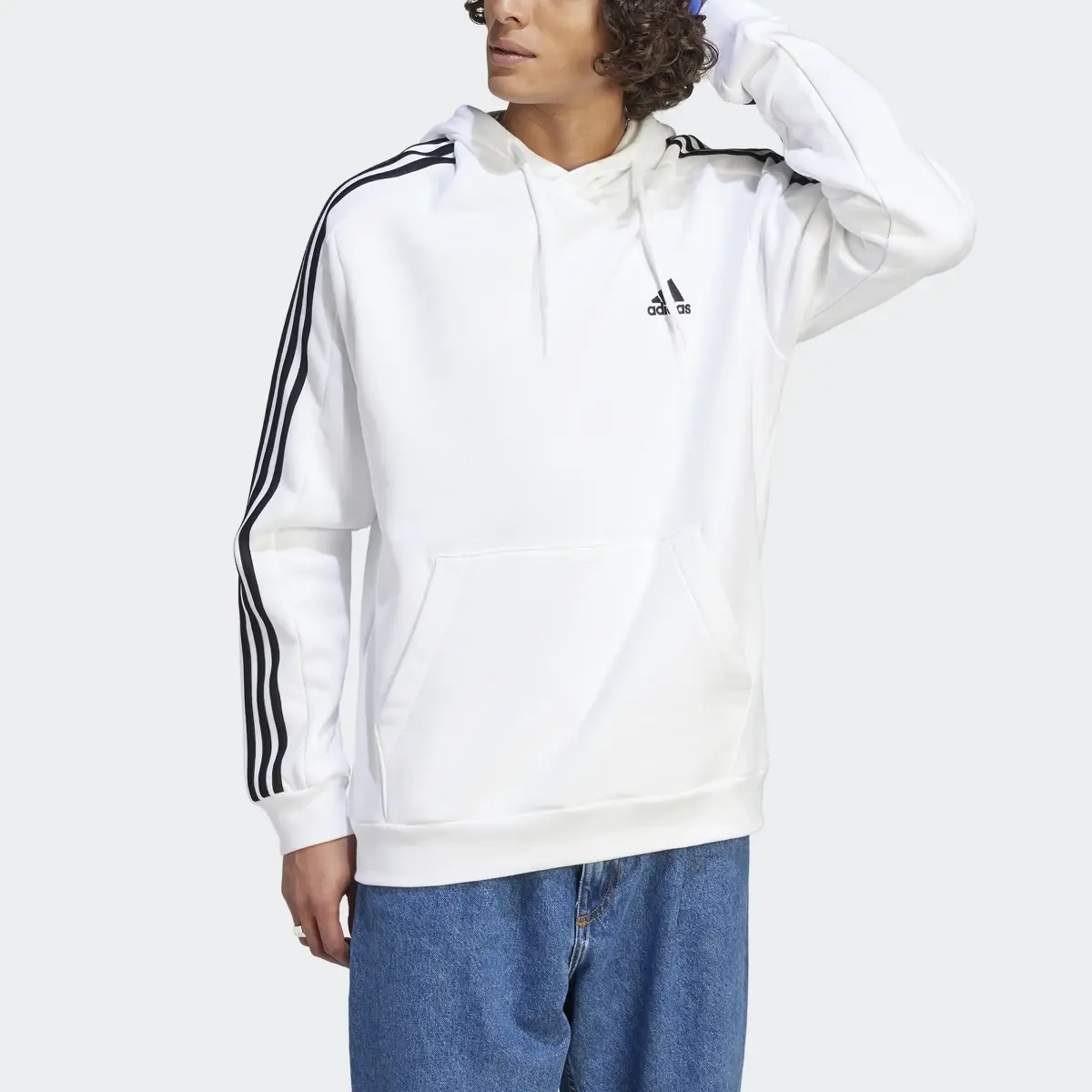 Adidas Sudadera con capucha Essentials Fleece 3 bandas. 1