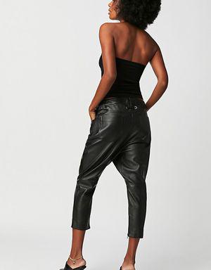 Brooklyn Cropped Leather Pants