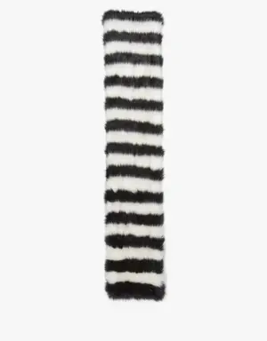 Striped Faux Fur Pull Through Scarf