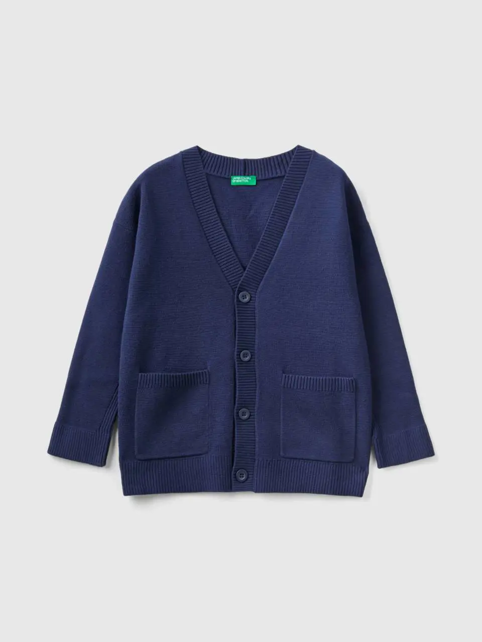 Benetton v-neck cardigan in cotton. 1