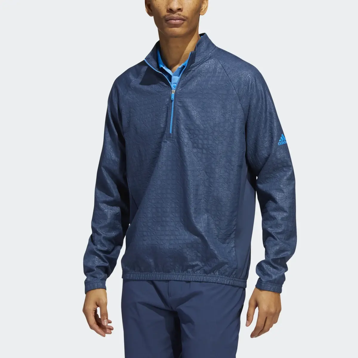 Adidas Debossed Quarter-Zip Pullover. 1