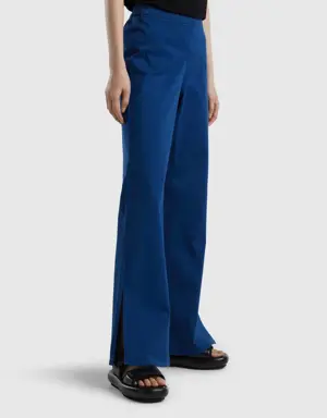 flared trousers with slits