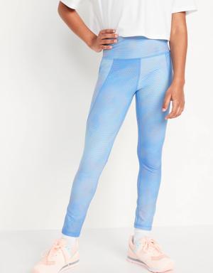 High-Waisted PowerSoft 7/8-Length Side-Pocket Leggings for Girls blue