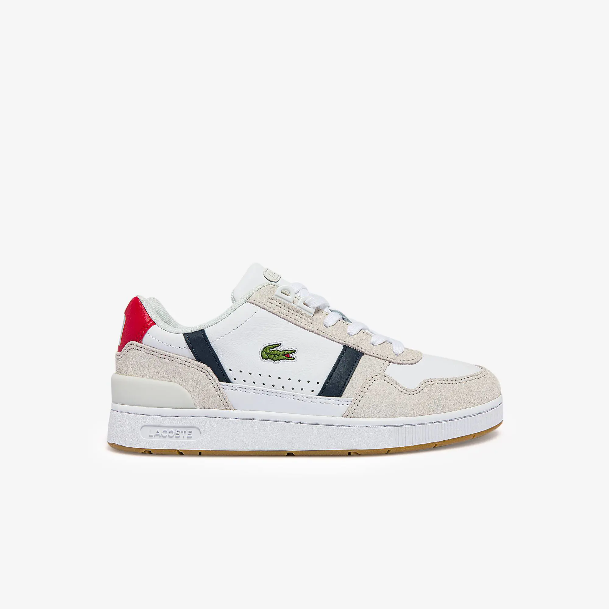 Lacoste Women's T-Clip Tricolour Leather and Suede Trainers. 1