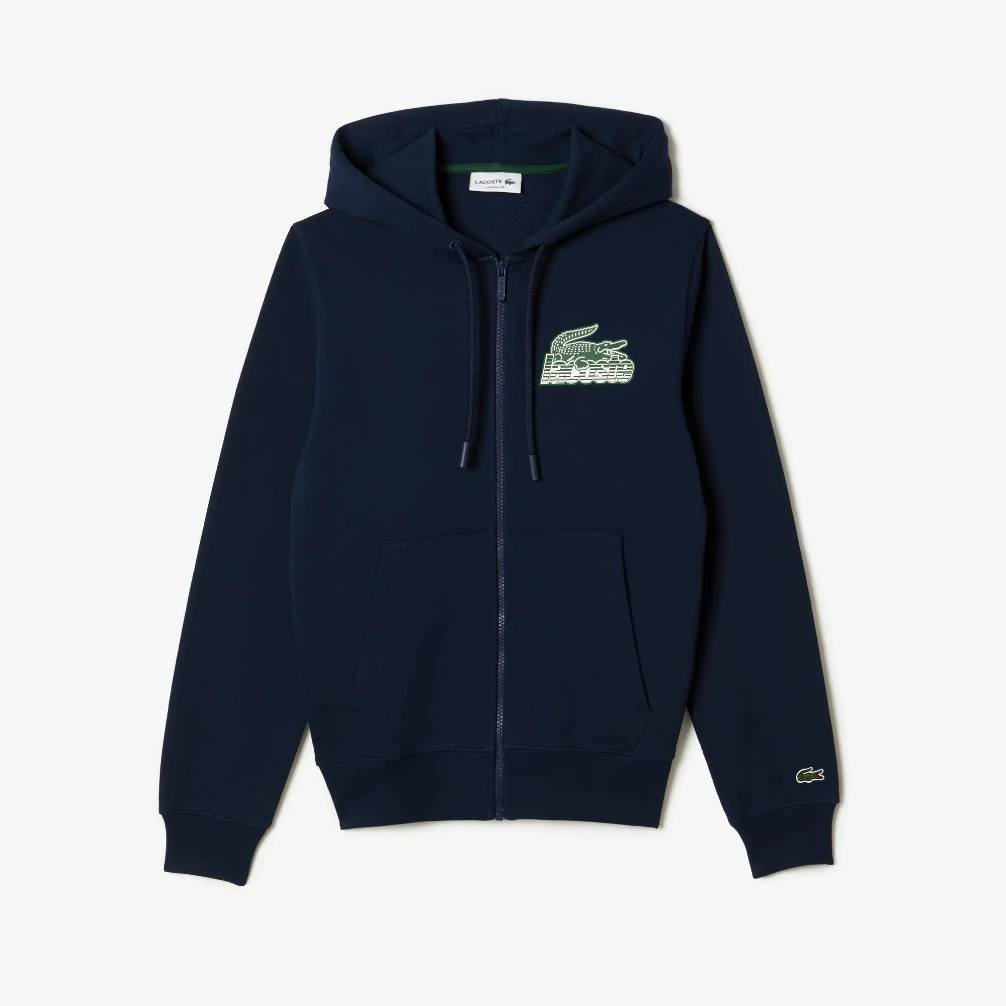 Lacoste Men’s Unbrushed Fleece Zip-Up Hoodie. 2