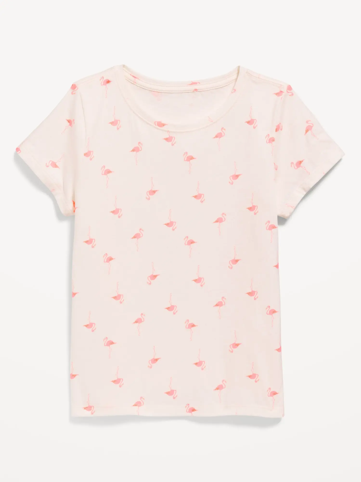 Old Navy Softest Short-Sleeve Printed T-Shirt for Girls white. 1