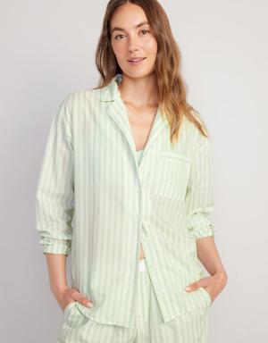 Matching Button-Down Pajama Top for Women green