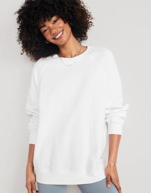 Oversized Vintage Tunic Sweatshirt for Women white