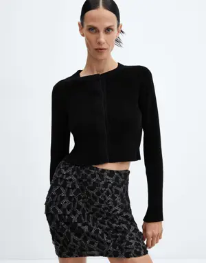 Ruched lurex skirt