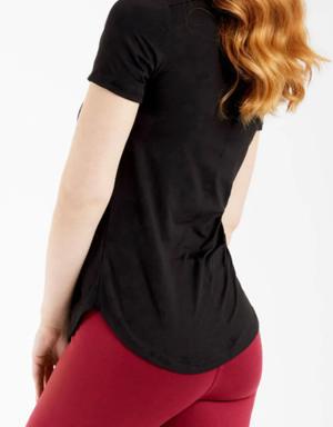 Black - Short Sleeve Tunic Top - XS
