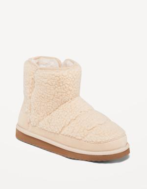 Cozy Sherpa Faux-Fur Lined Boots for Girls white