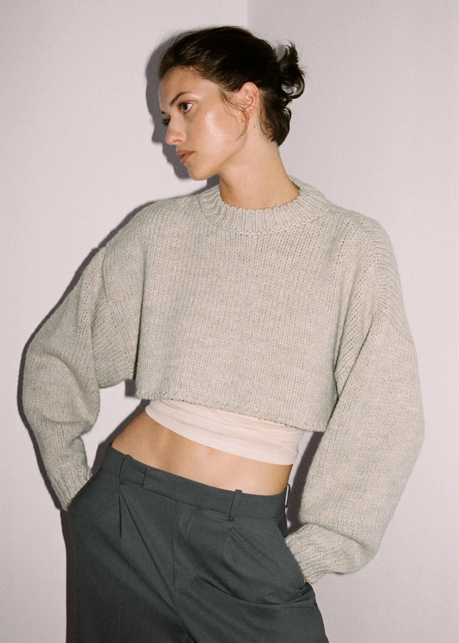 Mango Pull-over crop col rond. 1