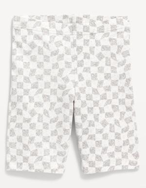 Old Navy Printed Long Biker Shorts for Girls gray