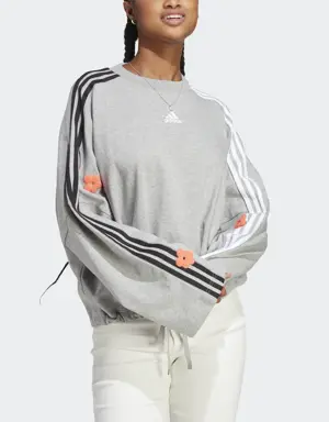 Adidas Sudadera 3 Franjas con Parches Florales de Chenille