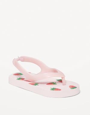 Printed Flip-Flops for Toddler Girls (Partially Plant-Based) pink