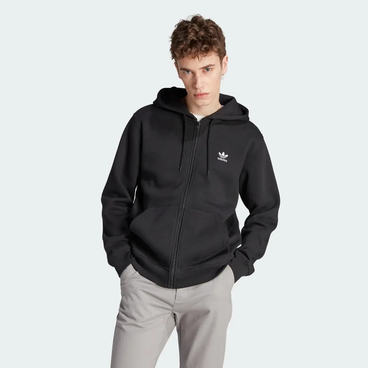 Adidas Trefoil Essentials Full-Zip Hoodie. 2