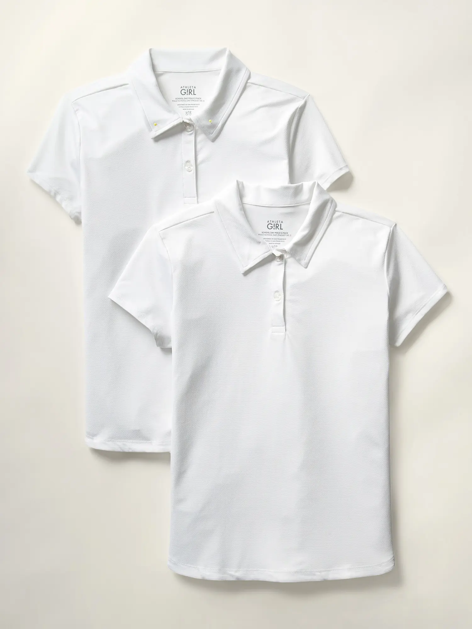 Athleta Girl School Day Polo 2-Pack white. 1