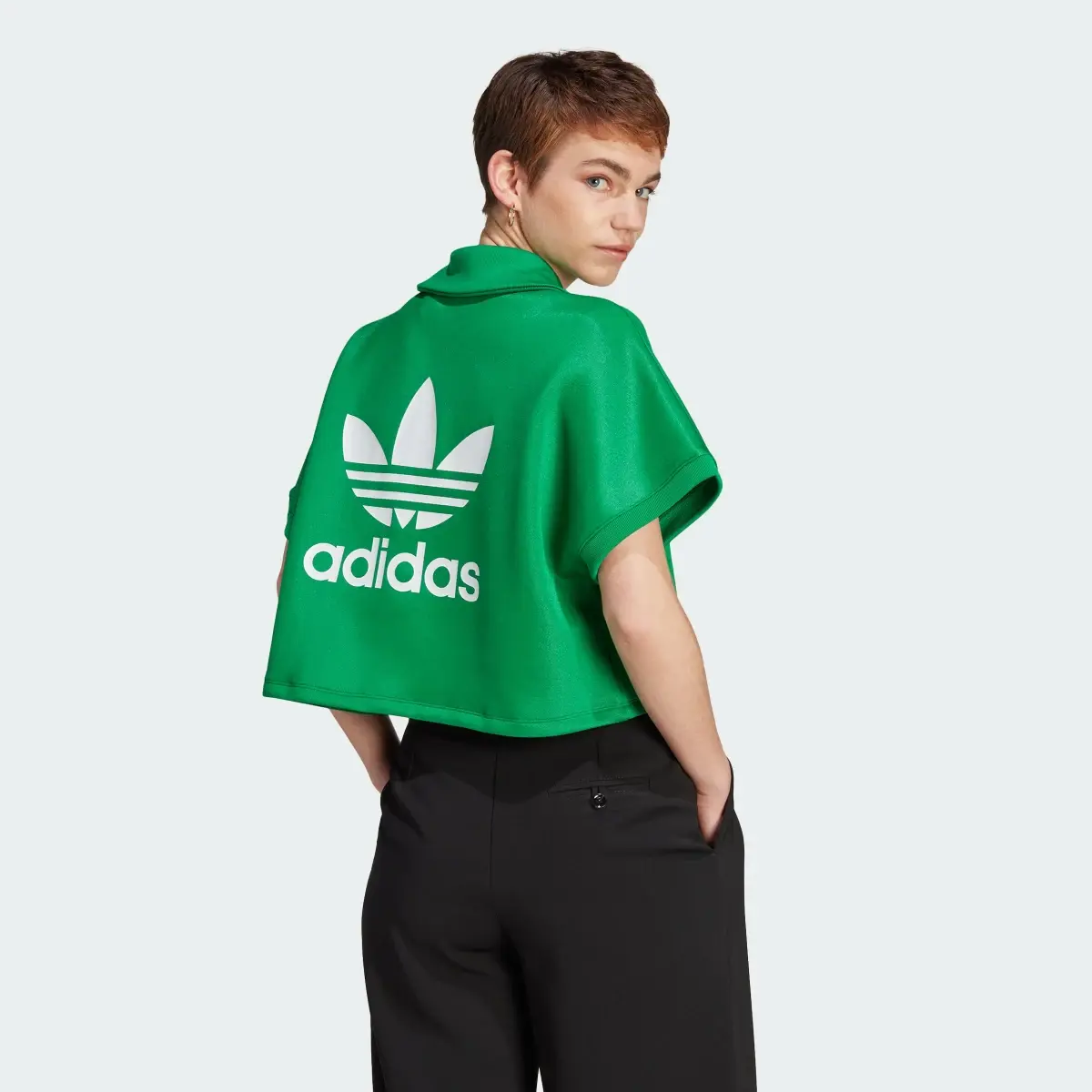 Adidas Adicolor Classics Oversized Crop Polo Tee. 3