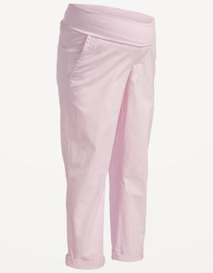 Maternity Rollover-Waist OGC Chino Pants pink