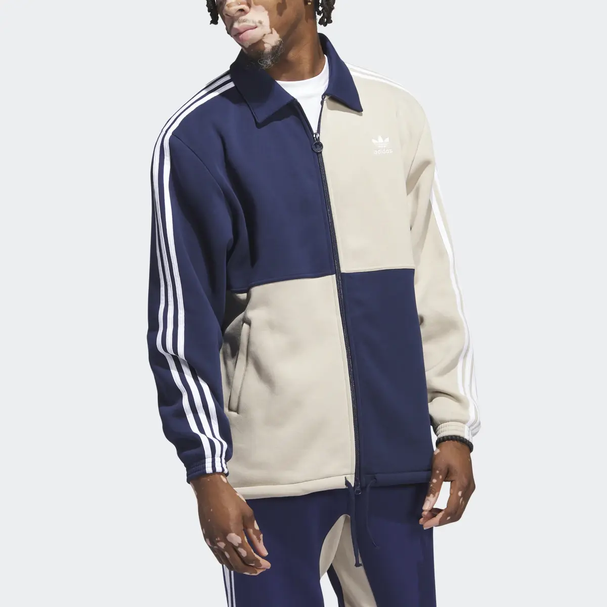 Adidas Blocked Fleece Coach Jacket. 1