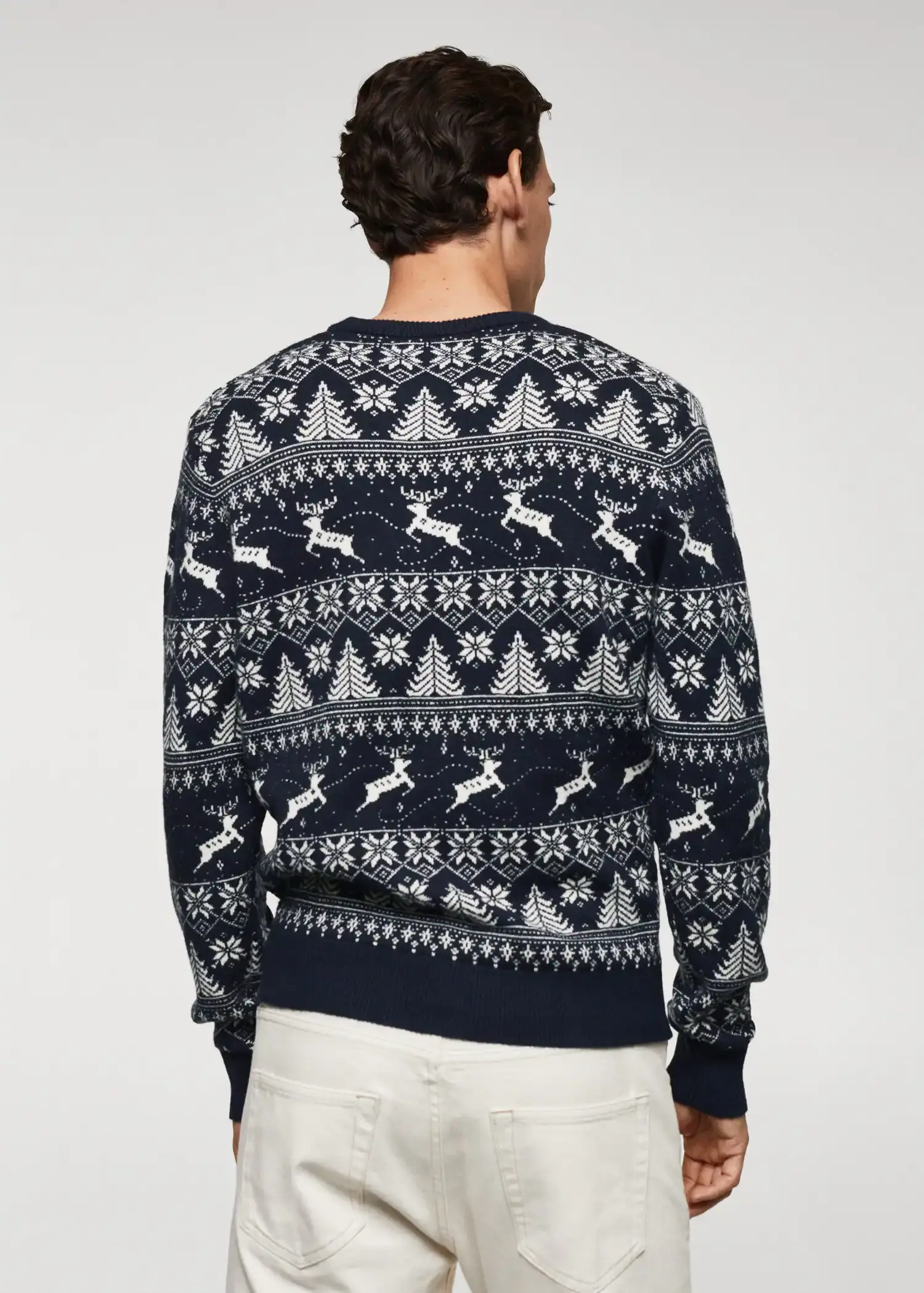 Mango Żakardowy sweter z bożonarodzeniowym motywem. 3