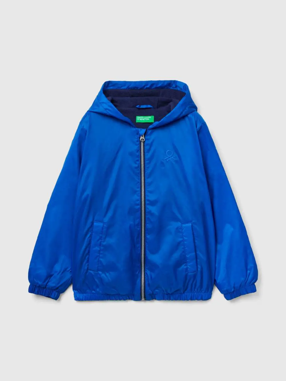 Benetton nylon jacket with zip and hood. 1