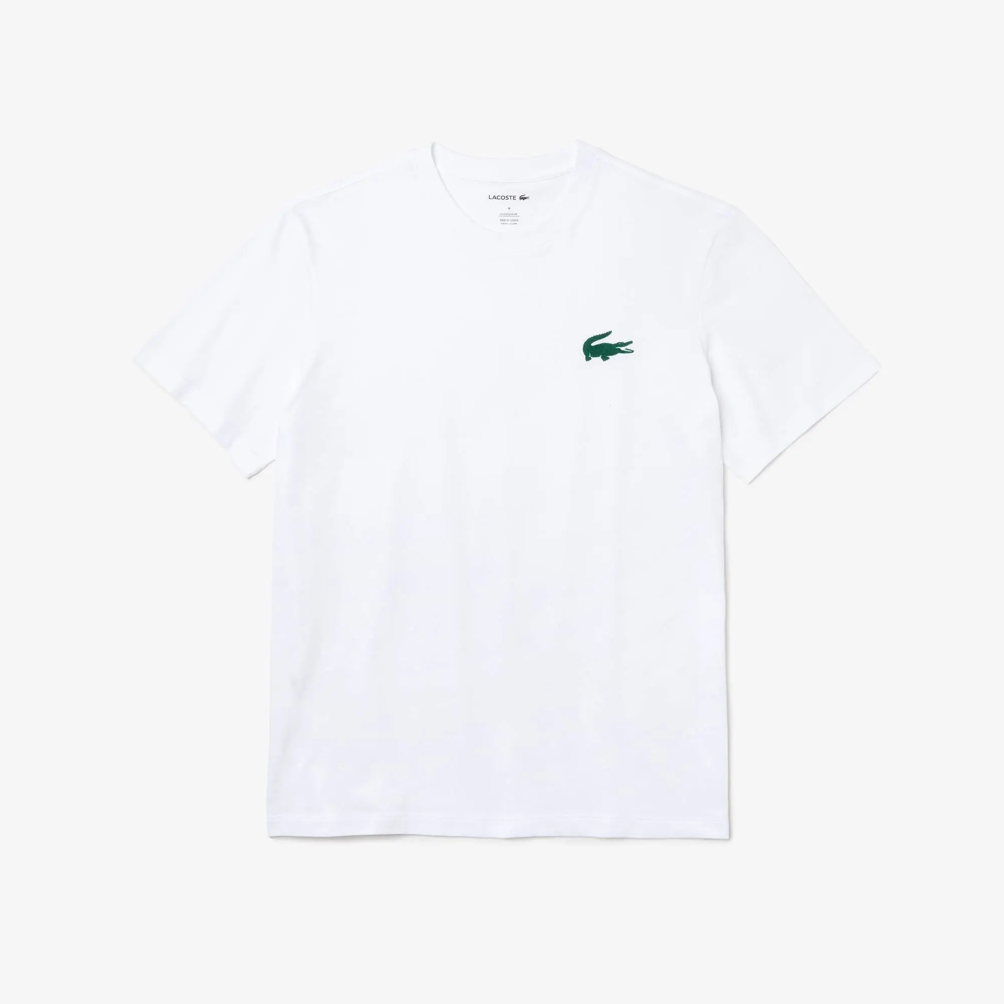 Lacoste T-shirt de interior em algodão com decote redondo e crocodilo de veludo para homem. 2
