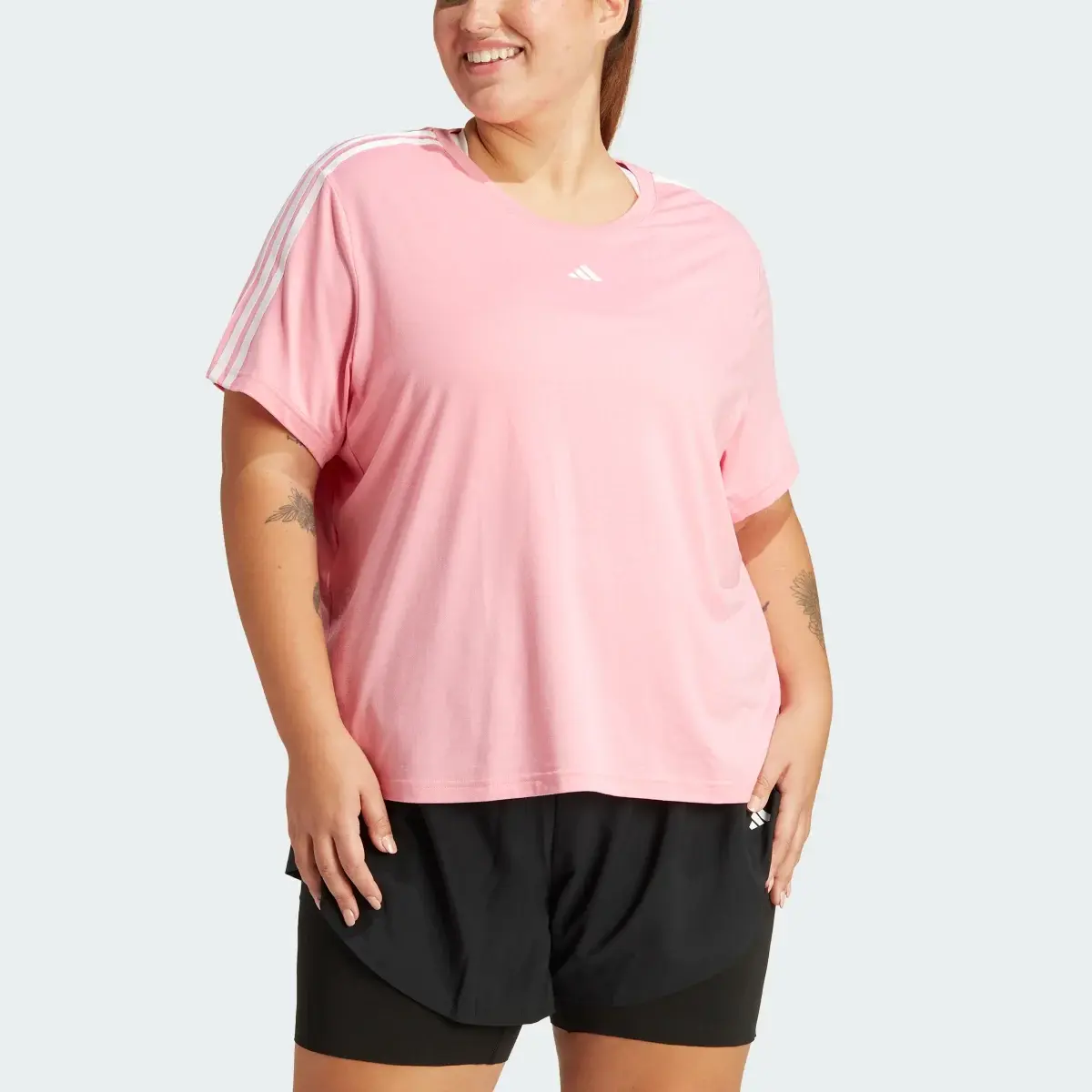 Adidas T-shirt d'entraînement à 3 bandes AEROREADY Essentials (Grandes tailles). 1